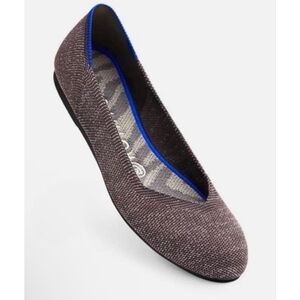 New Rothy's The Flat Twilight Metallic Gray Flats US 9